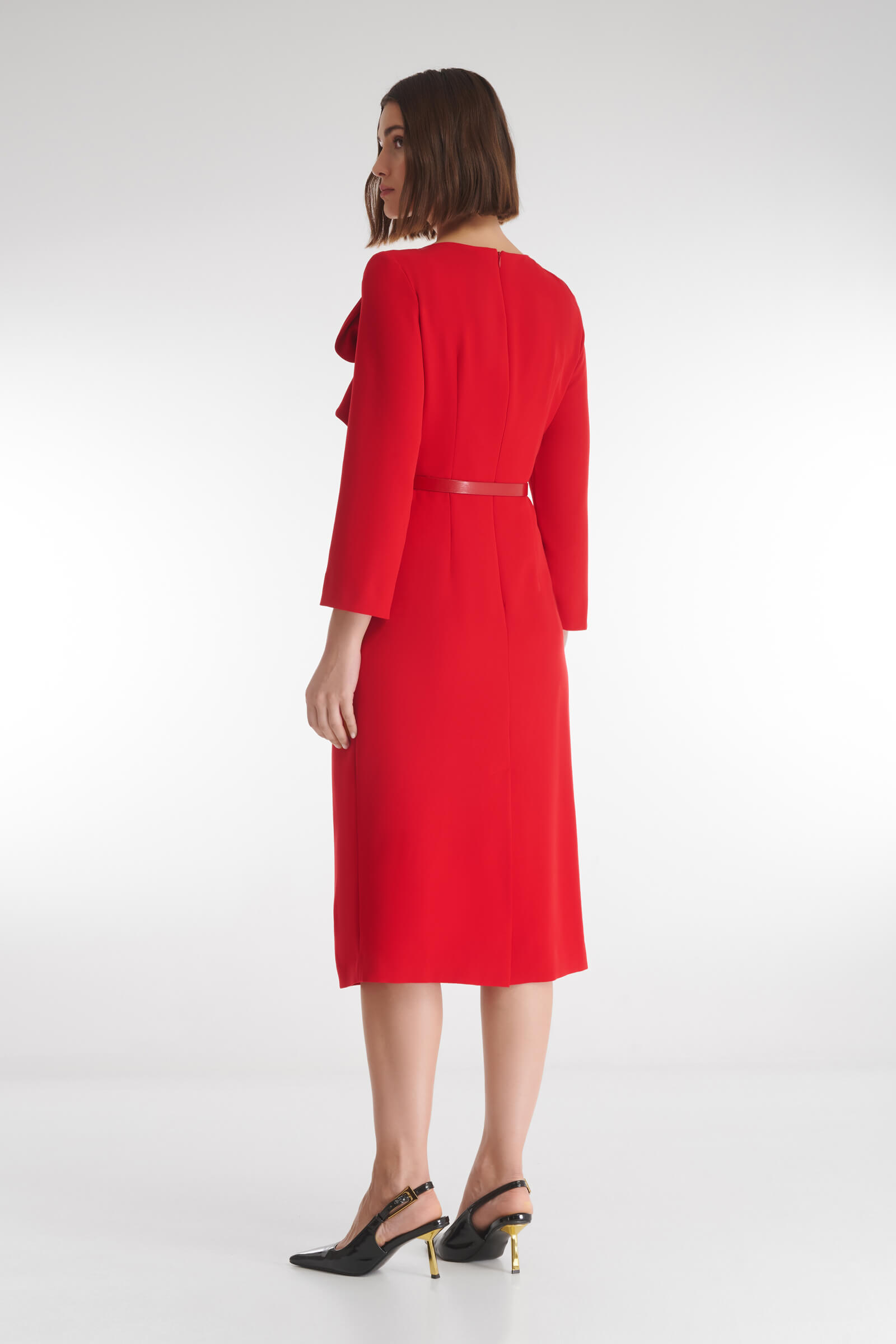 Платье из смесовой вискозы с объемным цветочным декором Бренд Caterina Leman