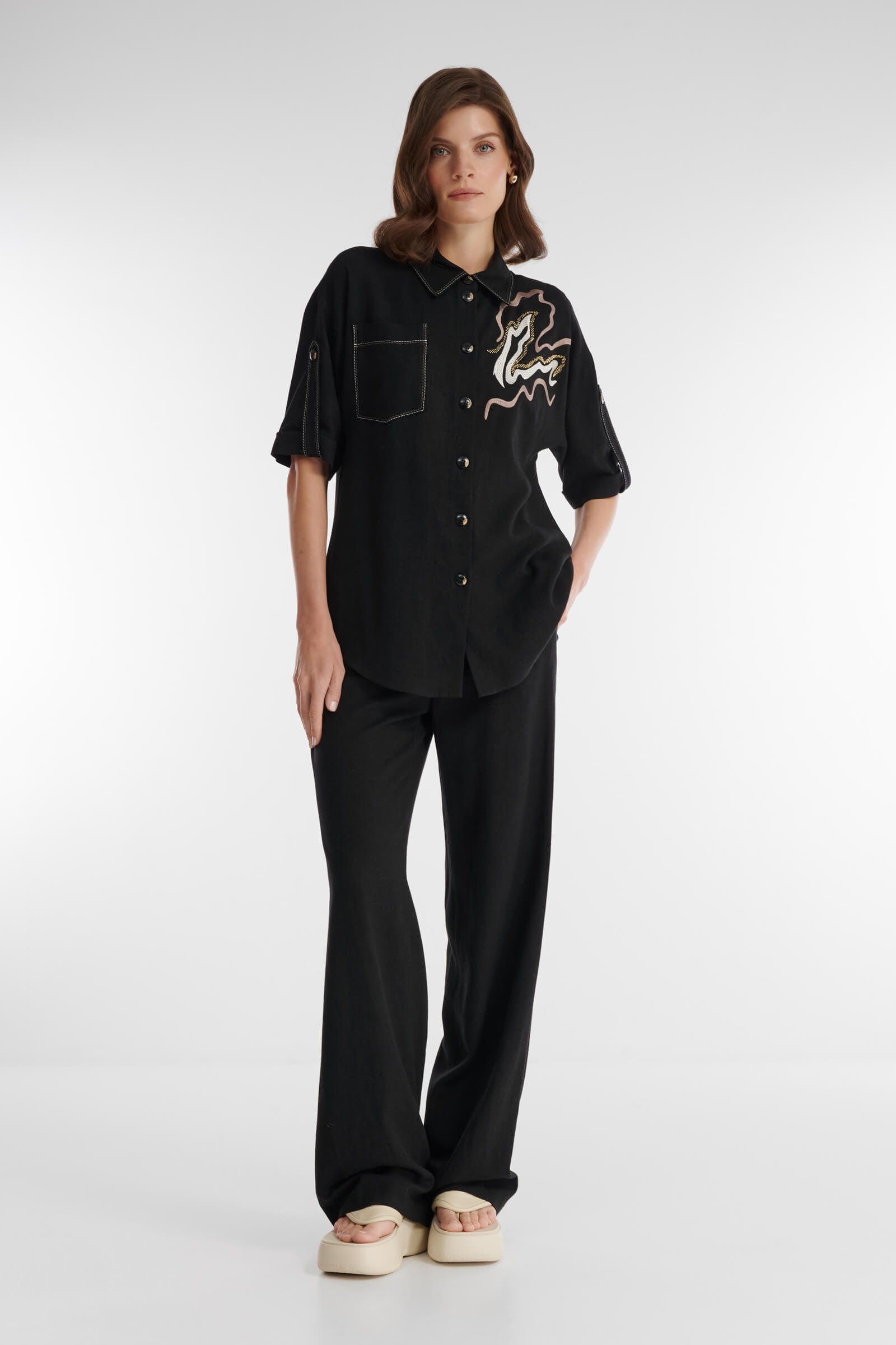 Рубашка с рукавом до локтя Бренд Caterina Leman