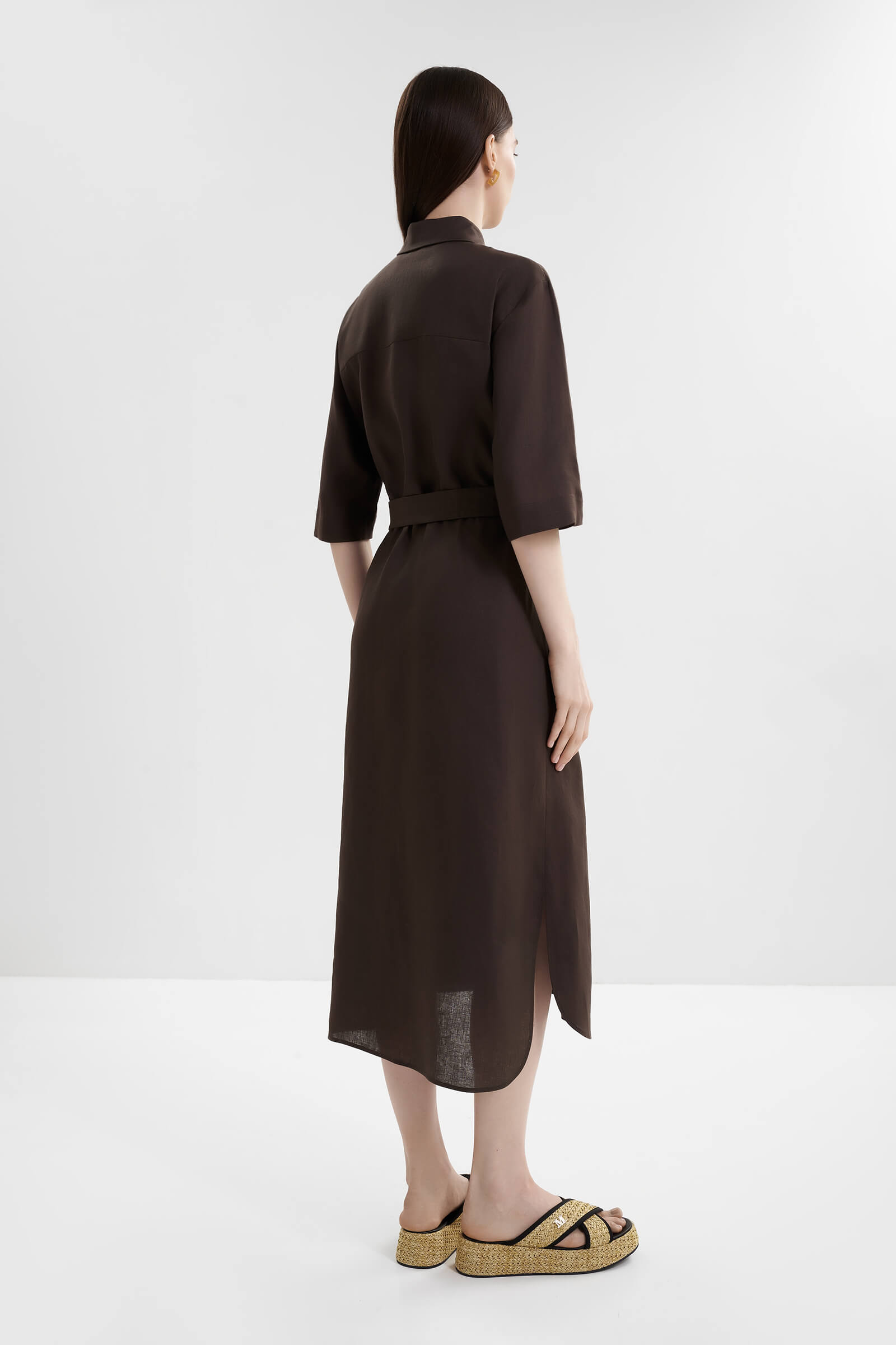 Платье-рубашка из 100% льна Бренд MM