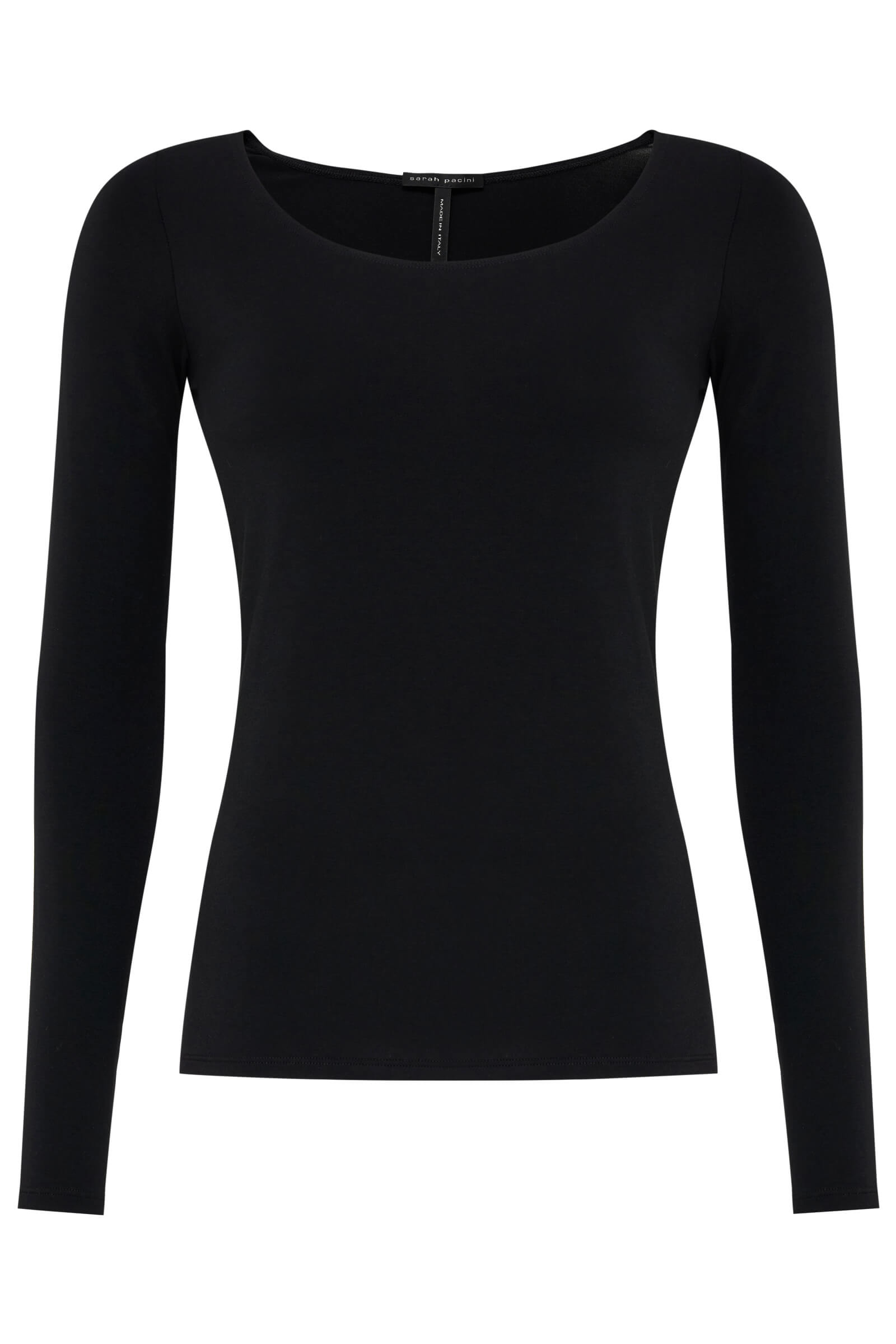 Базовый лонгслив в вырезом-лодочкой Бренд Sarah Pacini