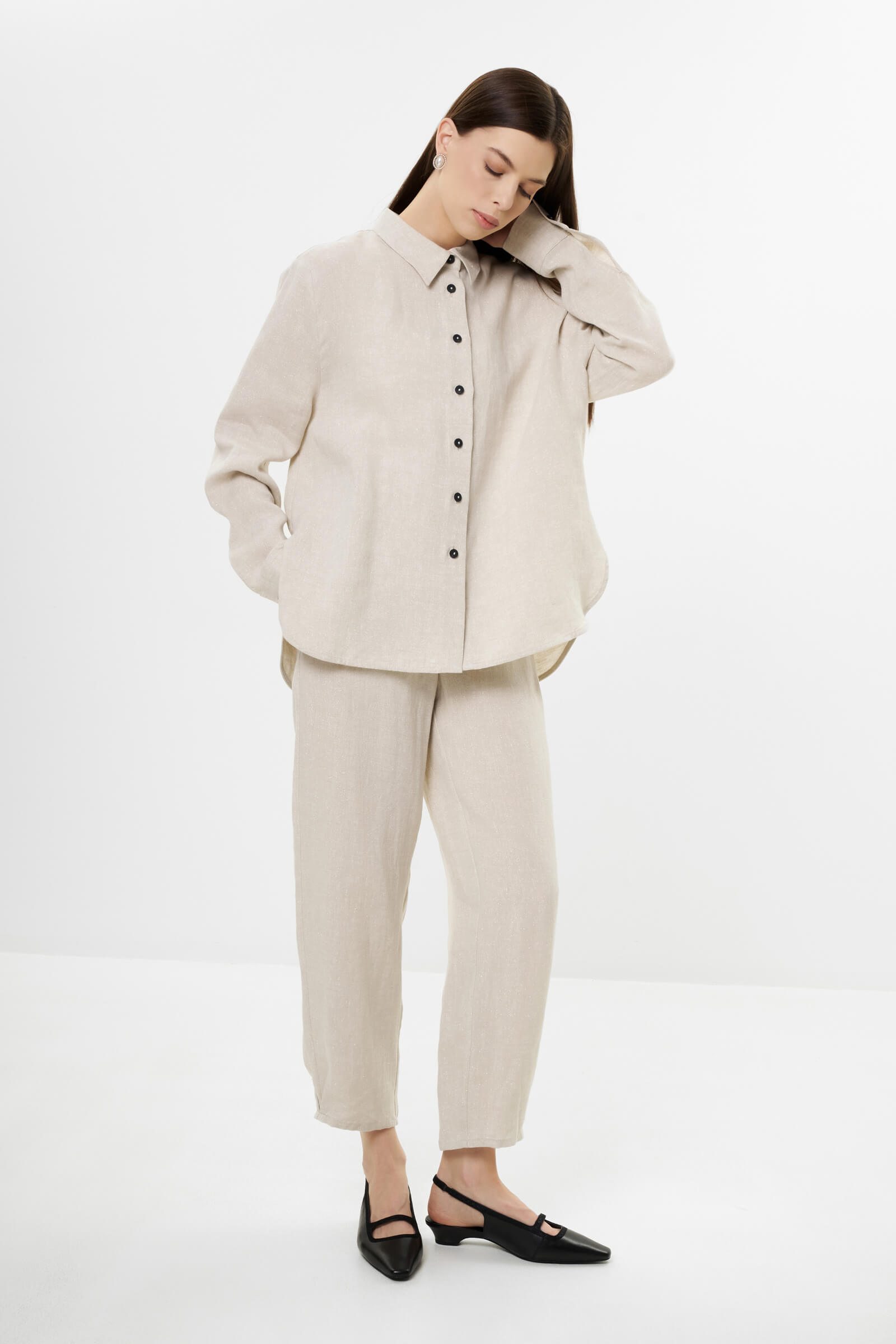 Льняная рубашка Бренд Sarah Pacini