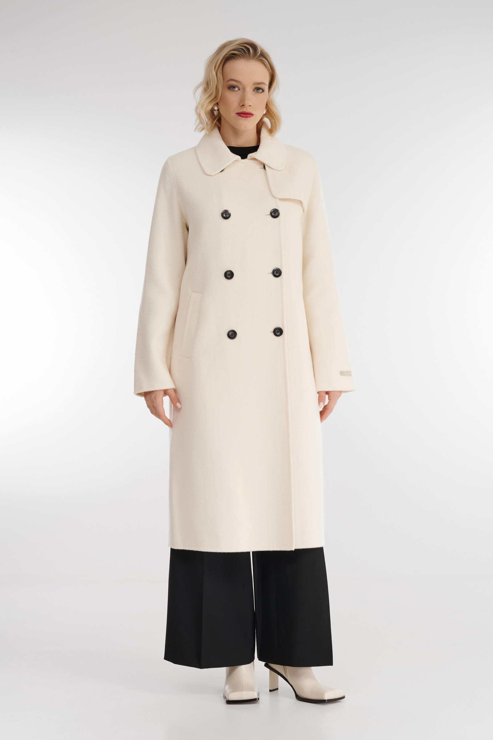 Двубортное пальто длины миди Бренд Diana Gallesi