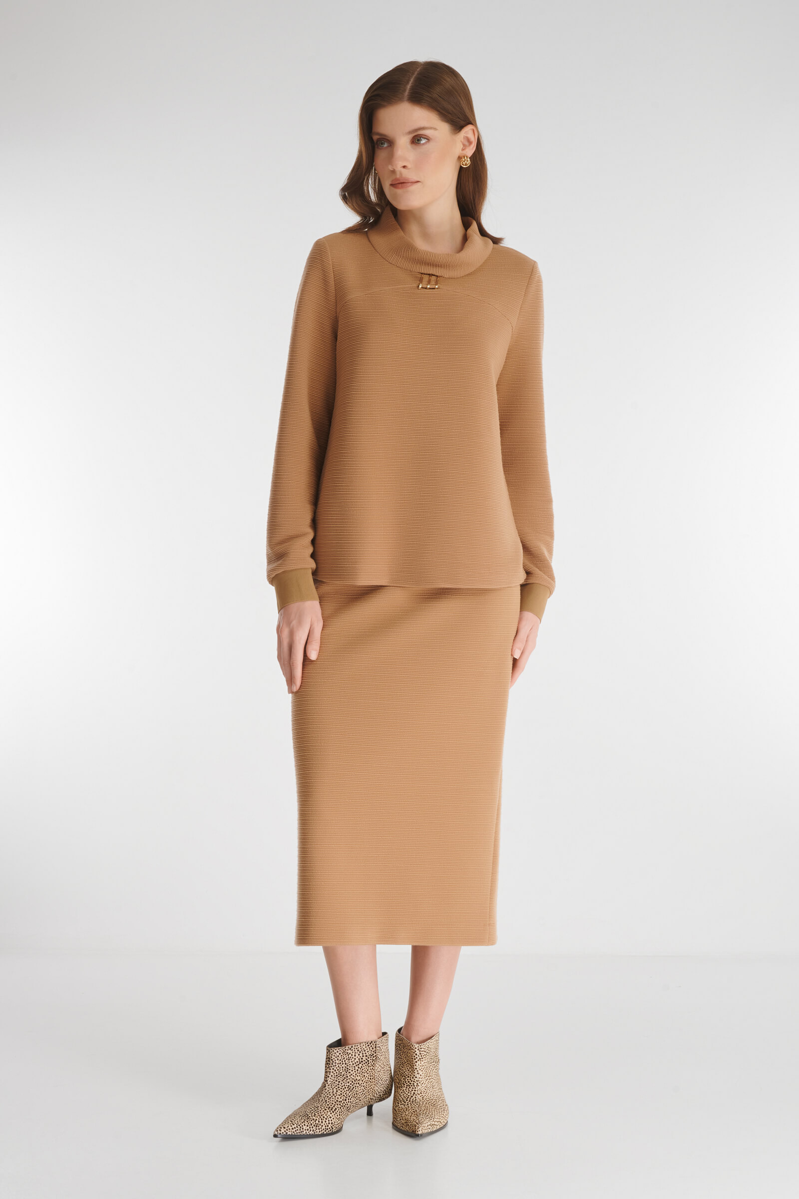 Фактурный свитшот из поливискозы Бренд Caterina Leman