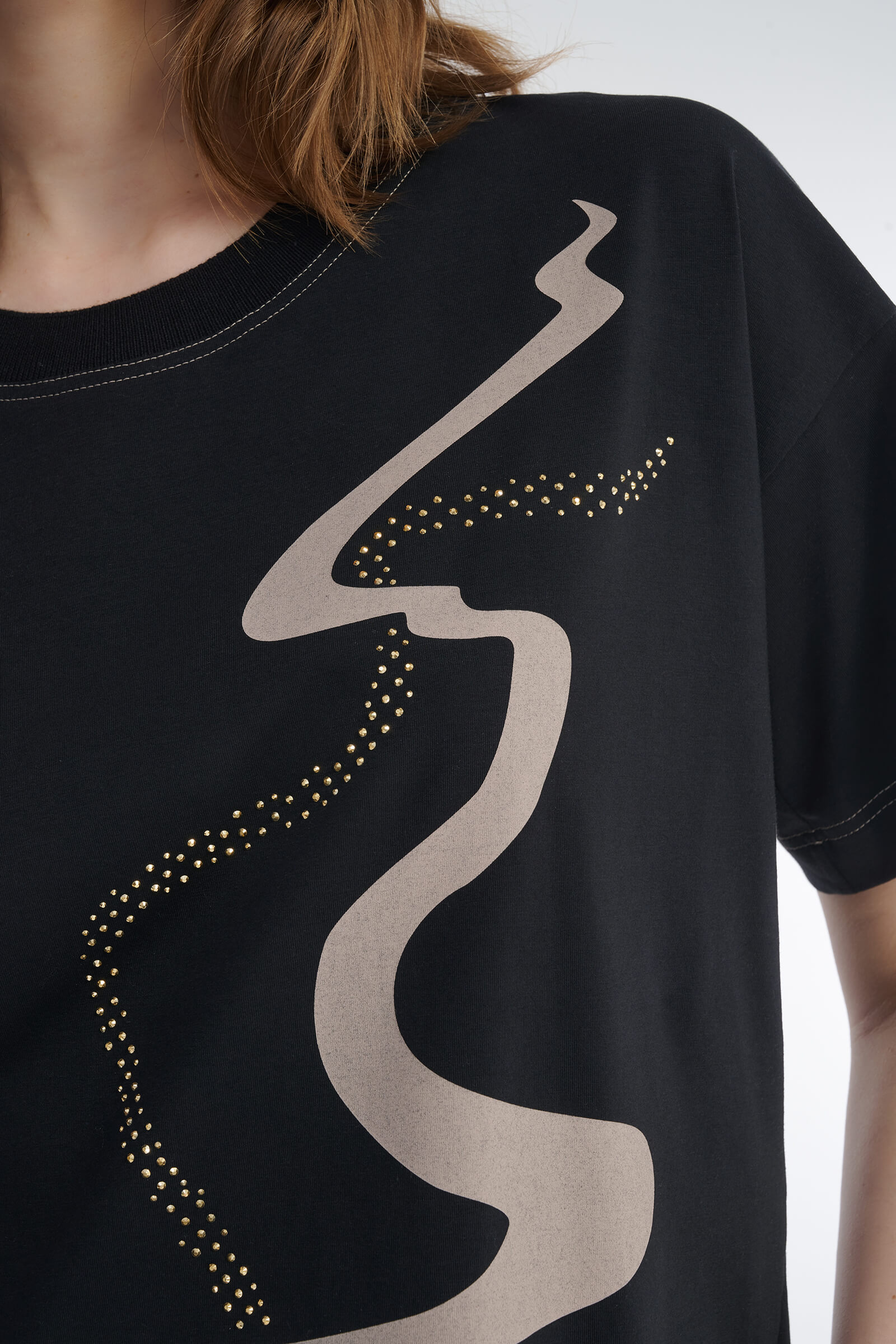 Футболка с принтом и стразами Бренд Caterina Leman