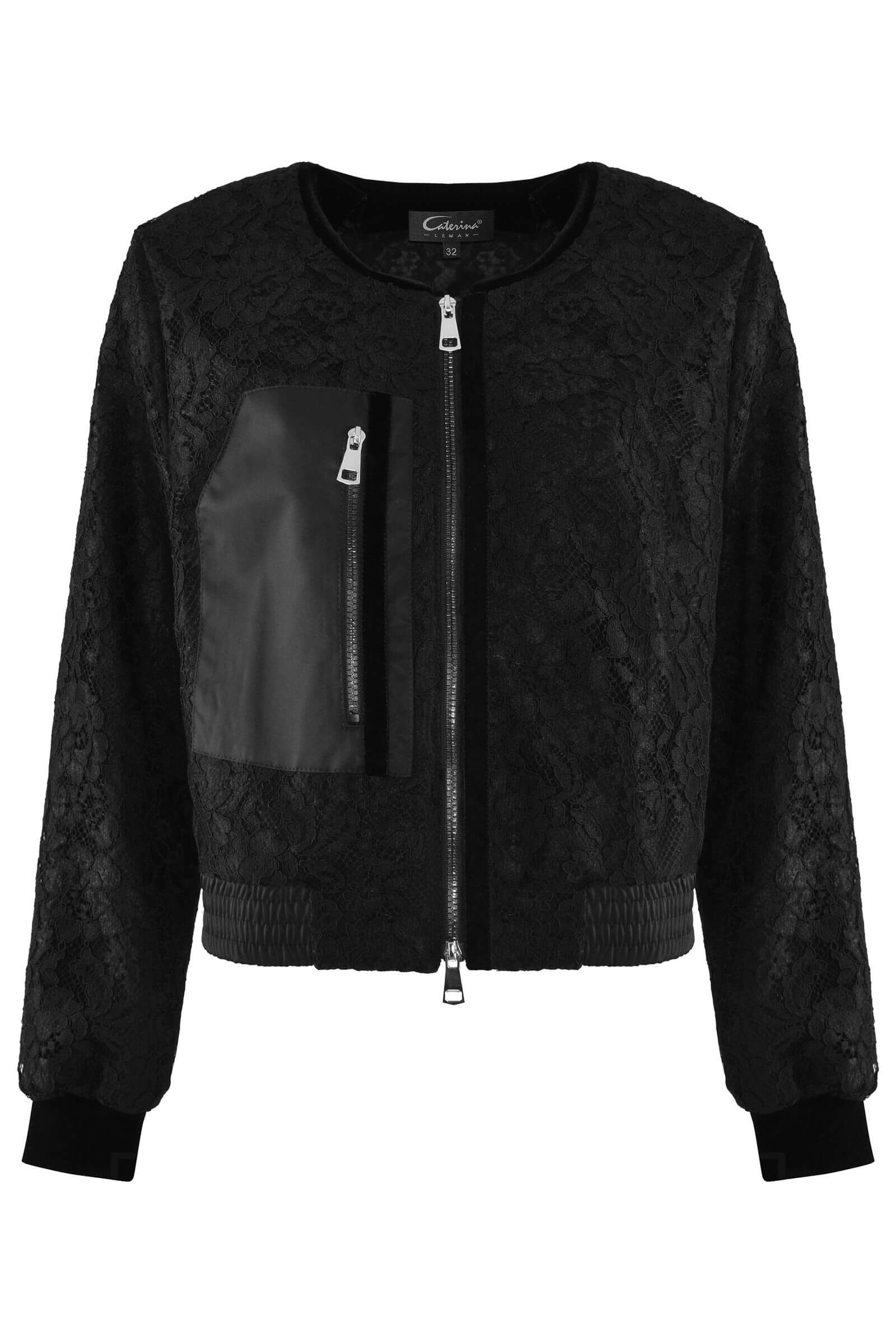 Кружевной бомбер с бархатными деталями Бренд Caterina Leman