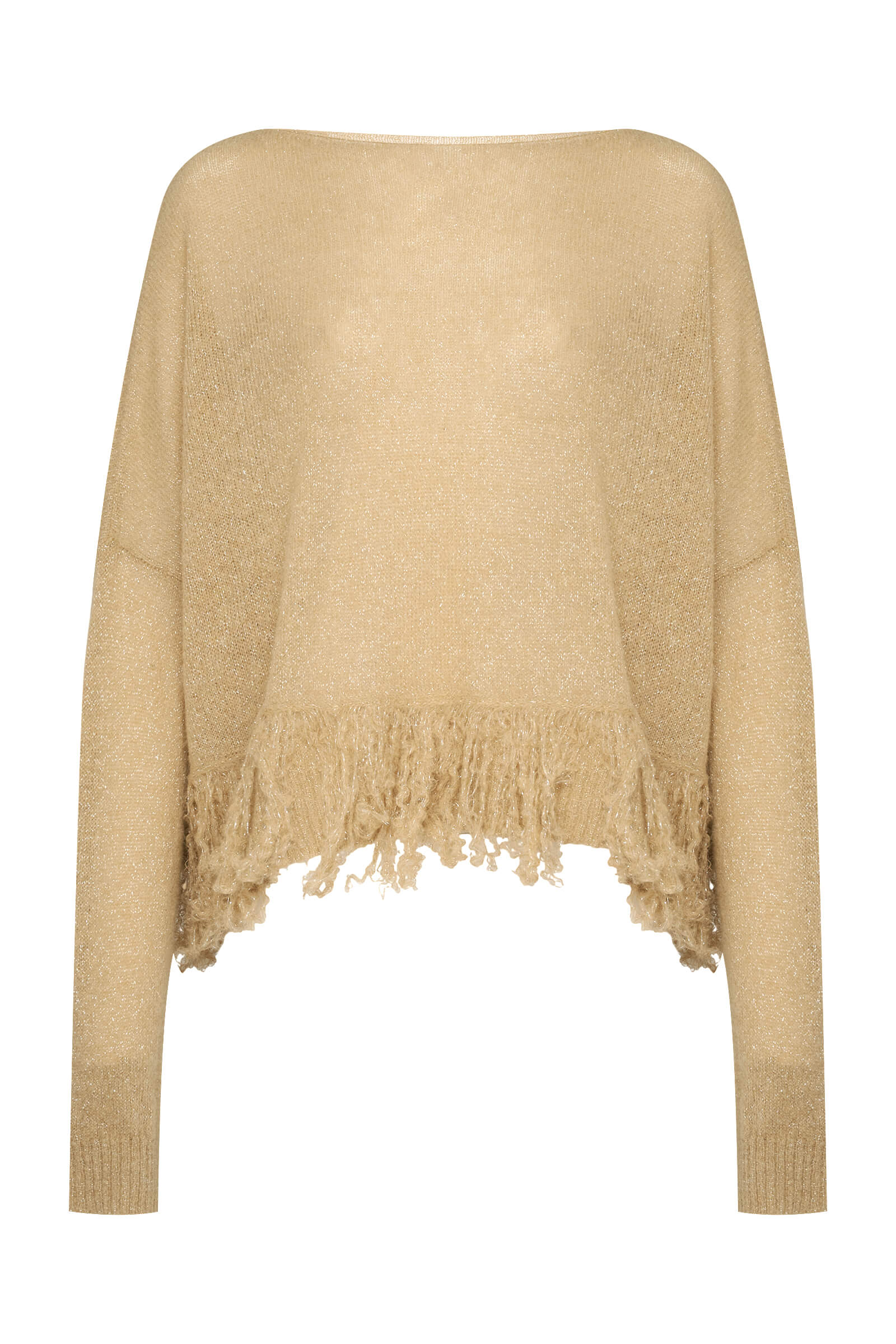 Асимметричный джемпер с бахромой Бренд Sarah Pacini