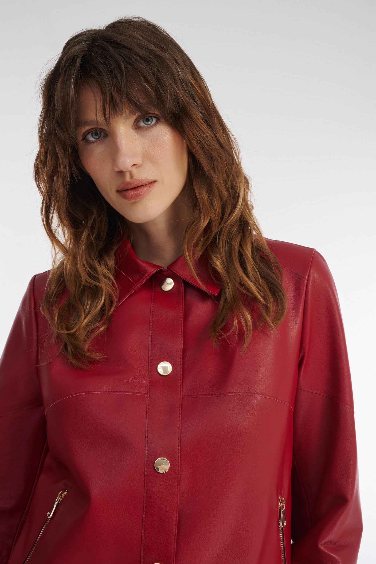 Укороченная куртка из натуральной кожи Бренд Caterina Leman