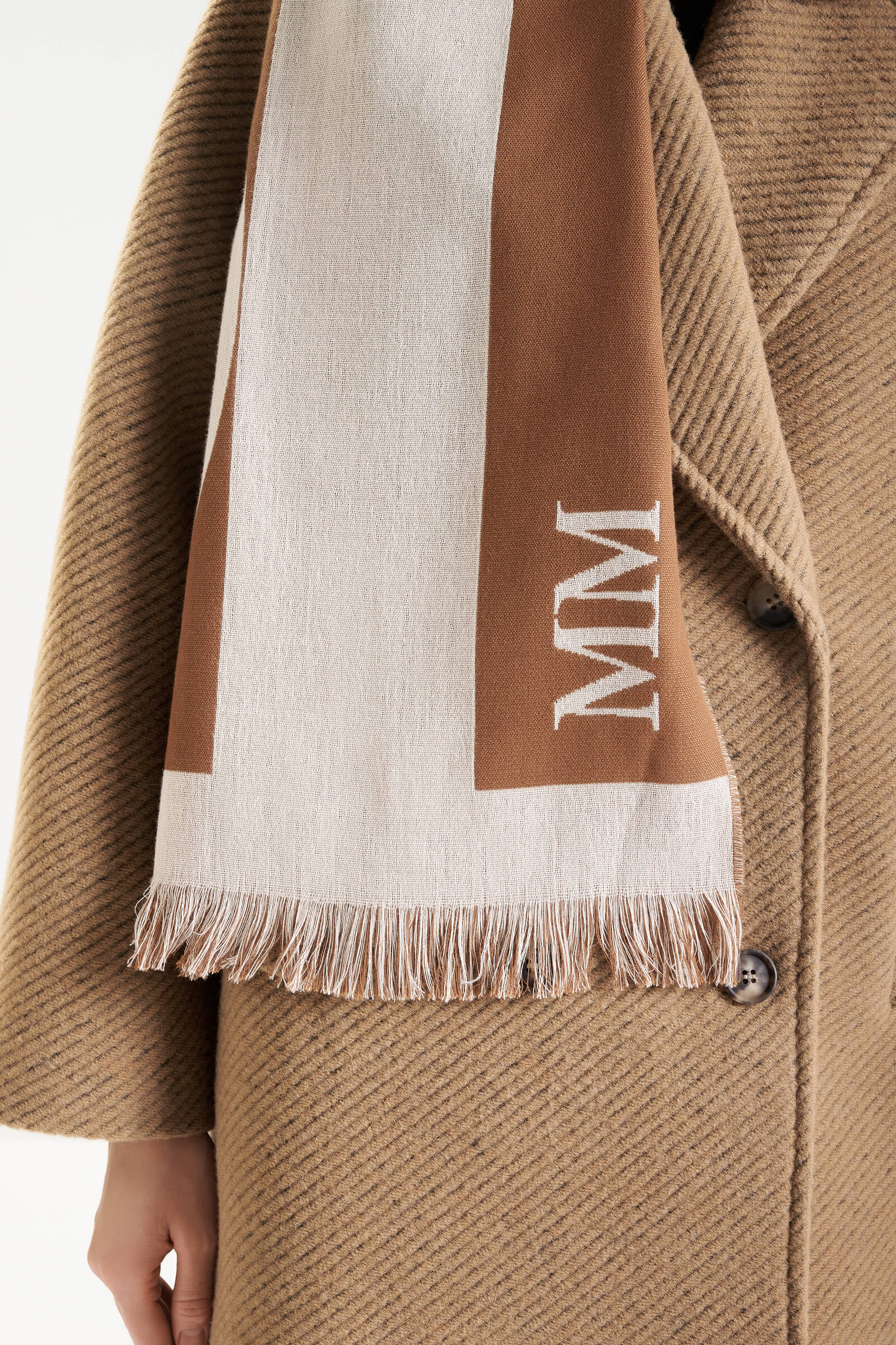 Палантин из хлопка и шерсти Бренд MM