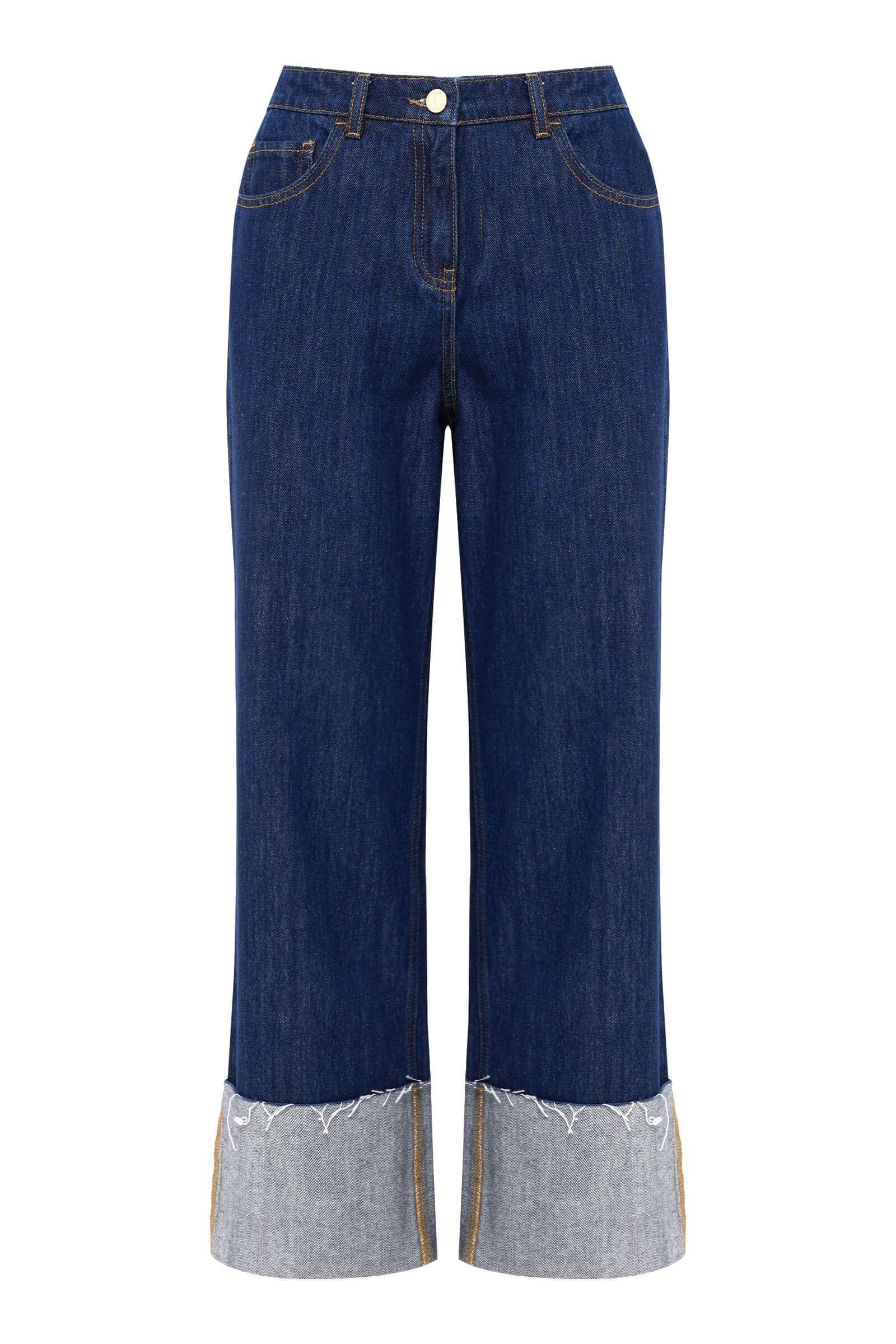 Широкие джинсы с подворотом Бренд Diana Gallesi