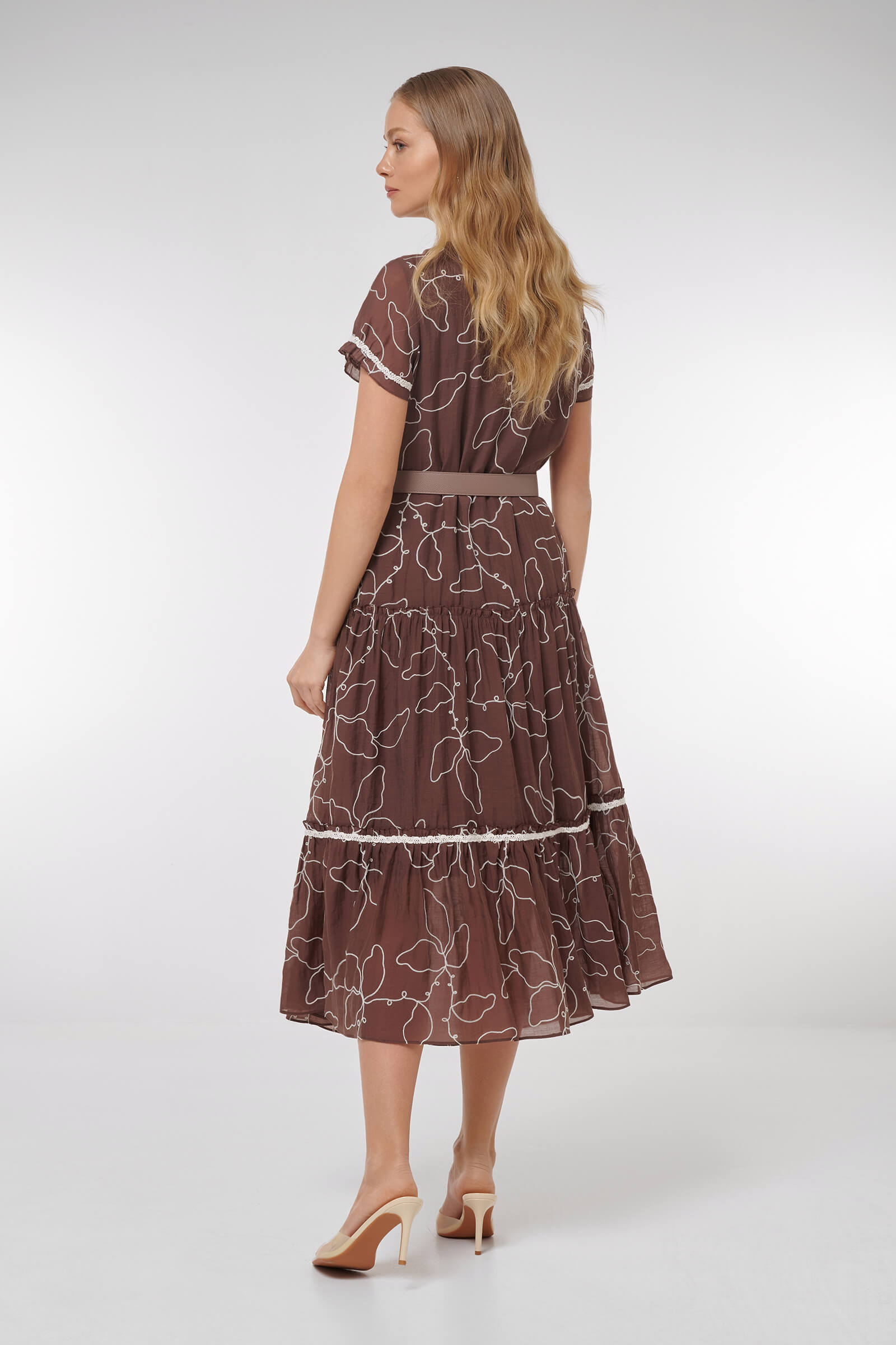 Платье миди с абстрактным узором Бренд Caterina Leman