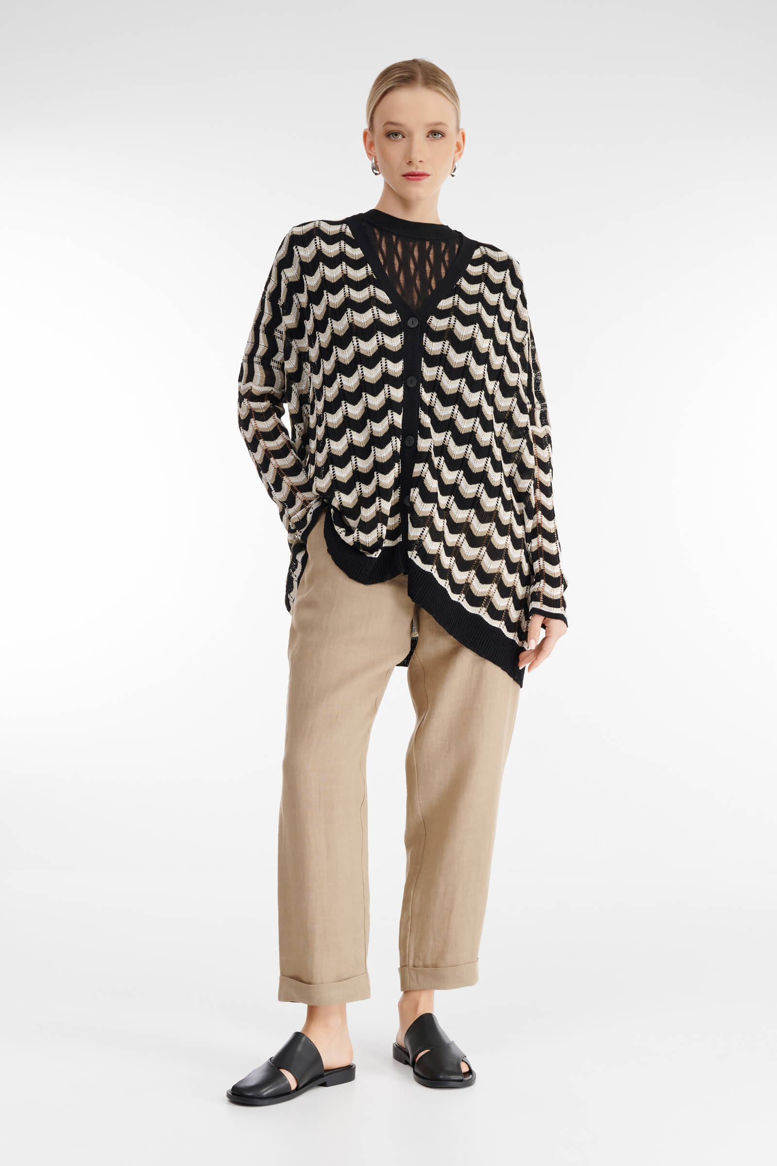 Удлиненный кардиган на пуговицах Бренд Sarah Pacini