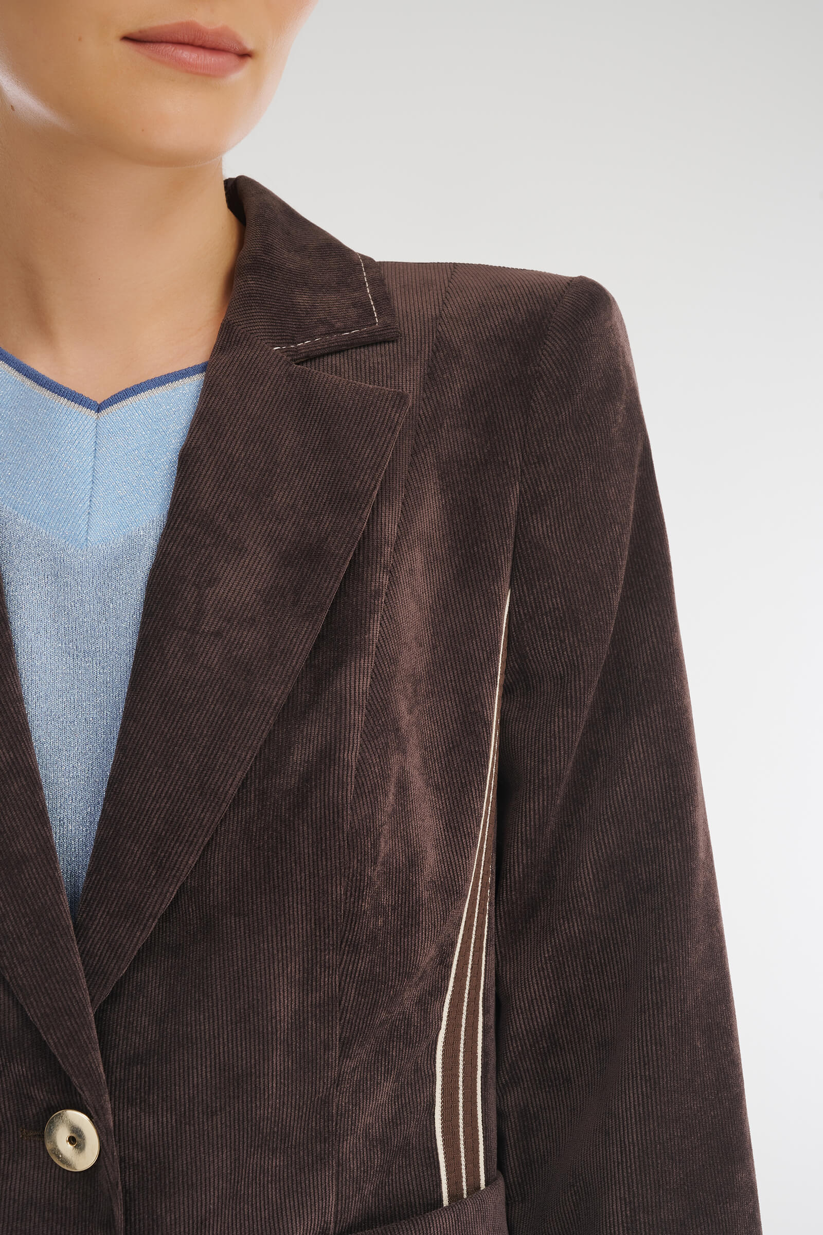 Однобортный пиджак из вельвета Бренд Caterina Leman