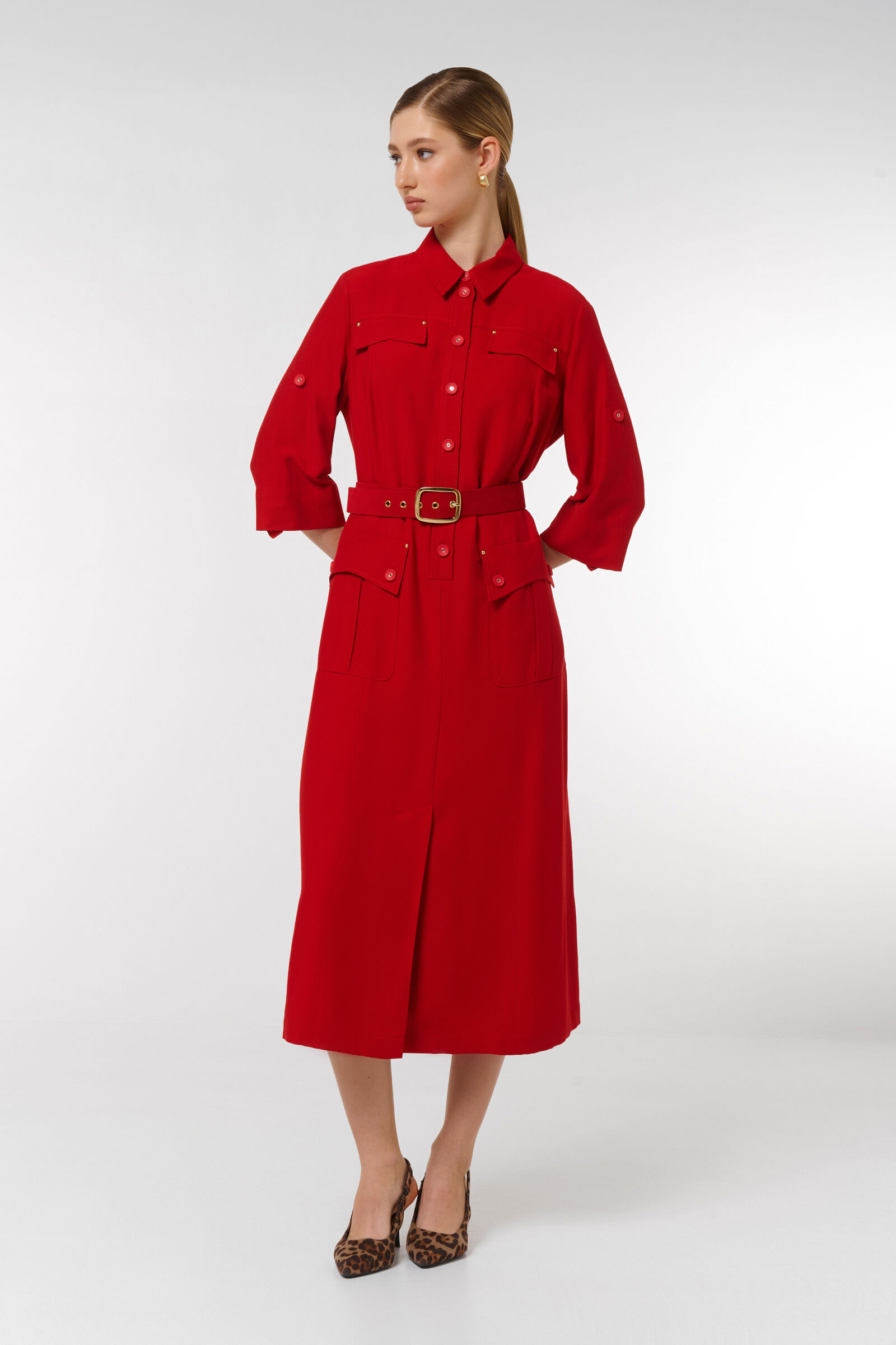 Платье миди с карманами Бренд Caterina Leman