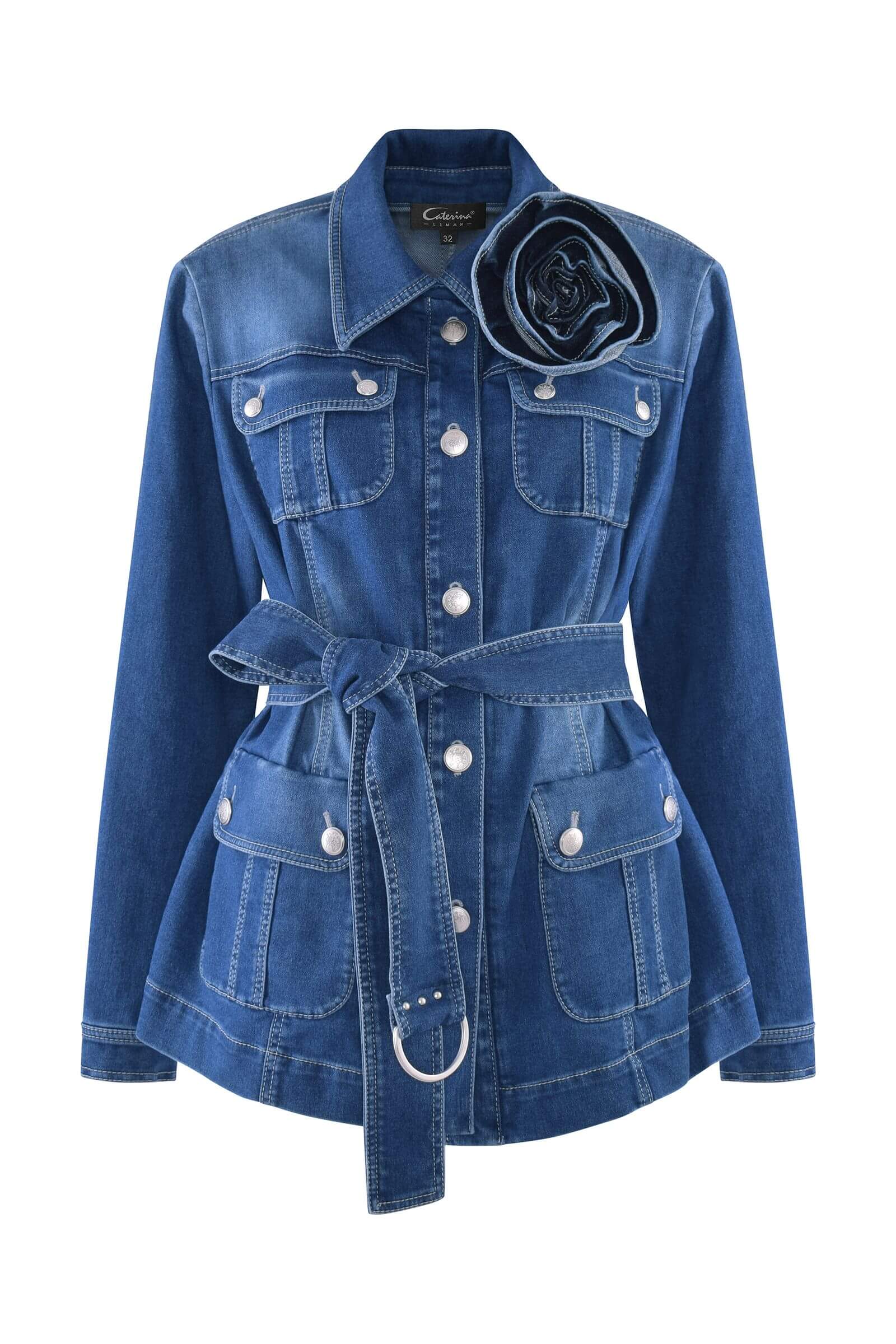 Джинсовая куртка с накладными карманами Бренд Caterina Leman