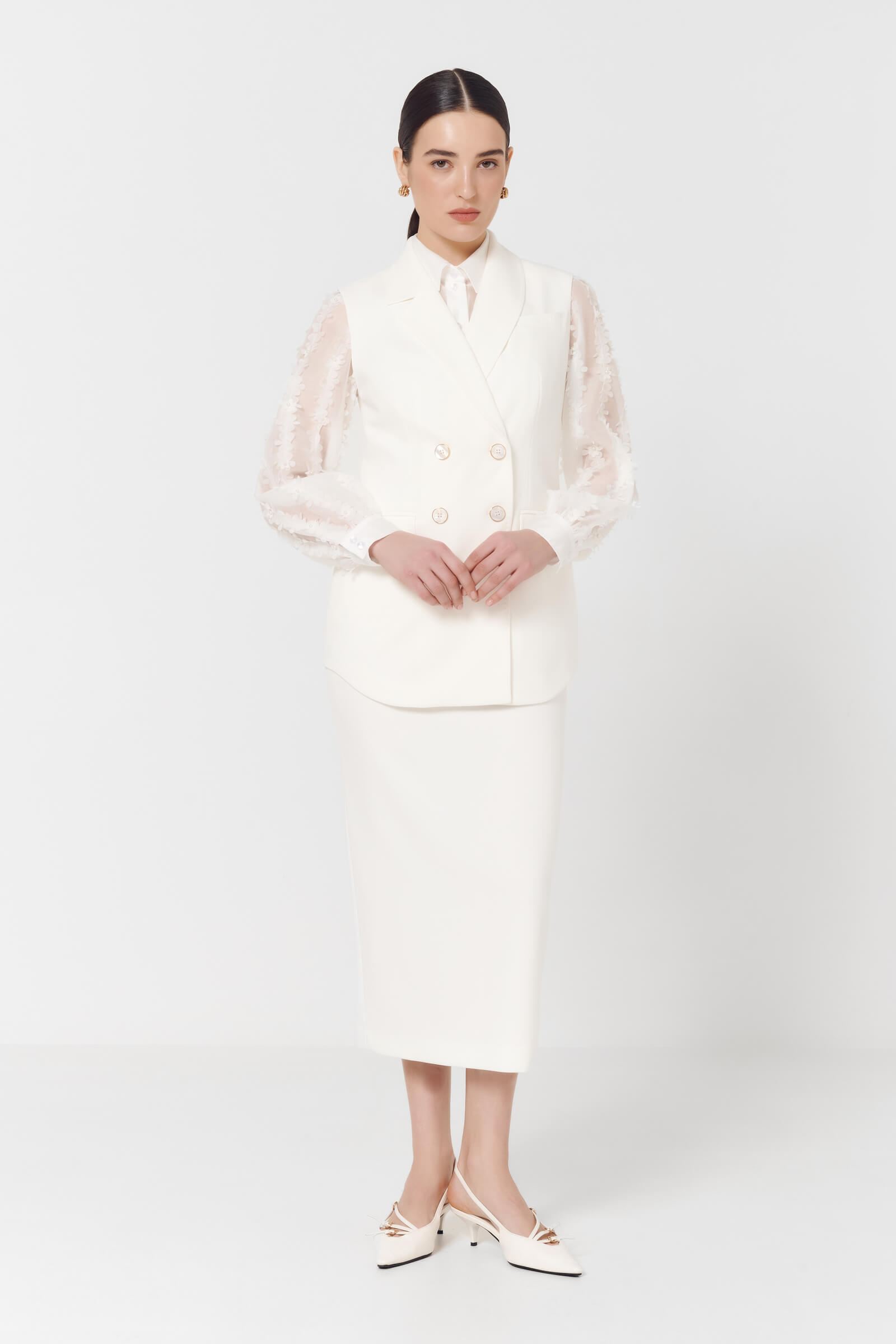 Полупрозрачная рубашка с апликацией Бренд Caterina Leman