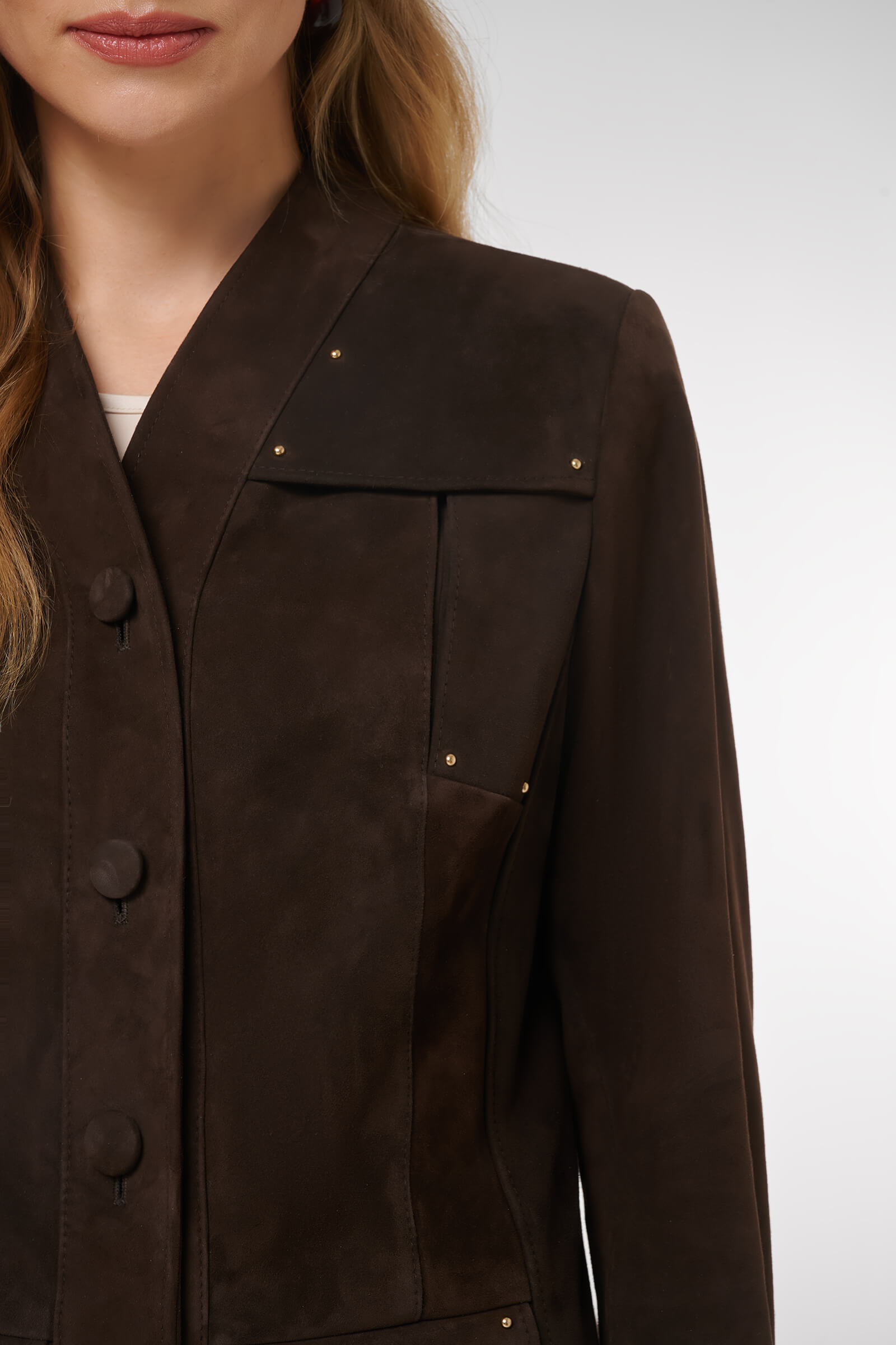 Укороченная куртка из замши Бренд Caterina Leman