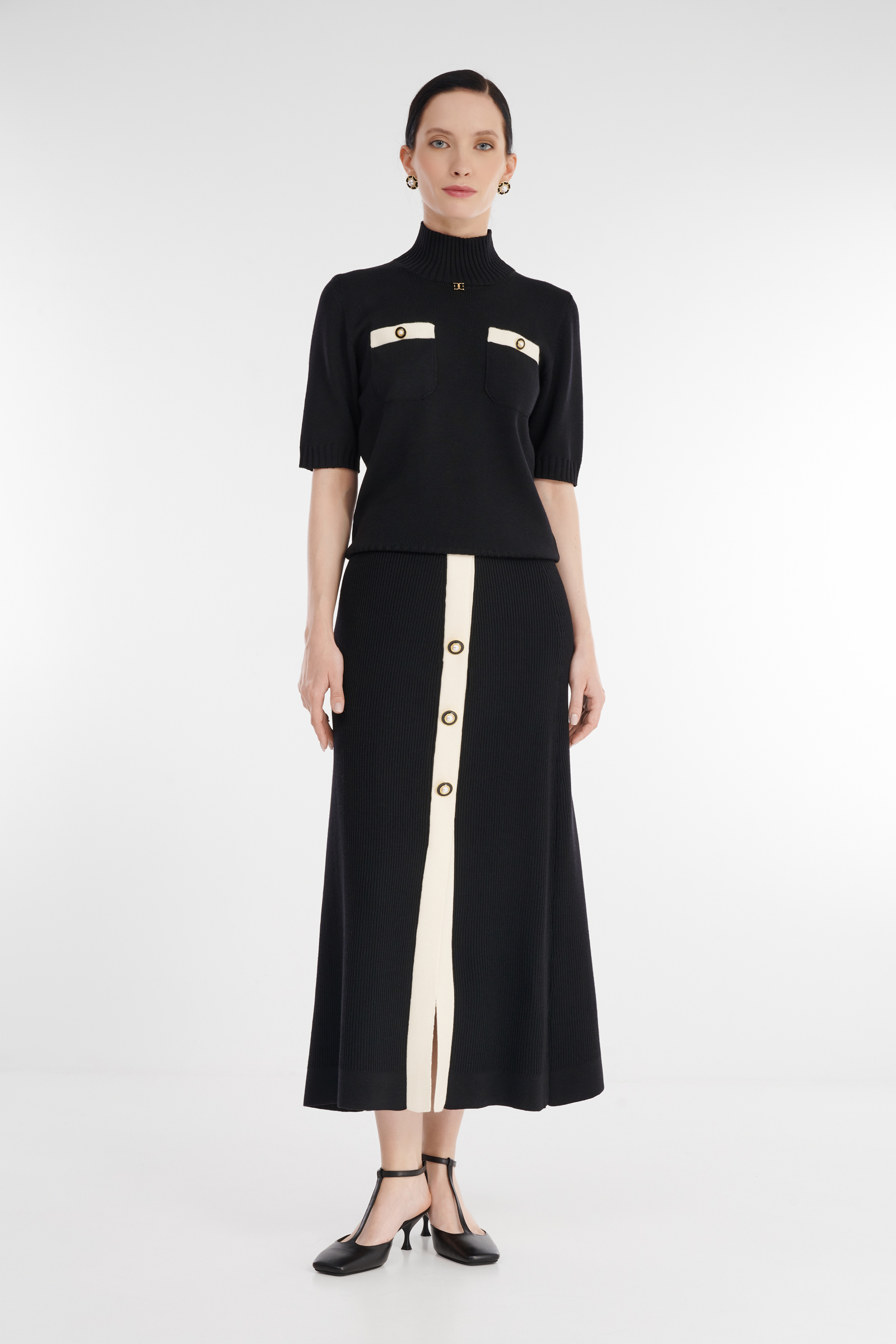 Трикотажная юбка с боковым разрезом Бренд Daniela Drei