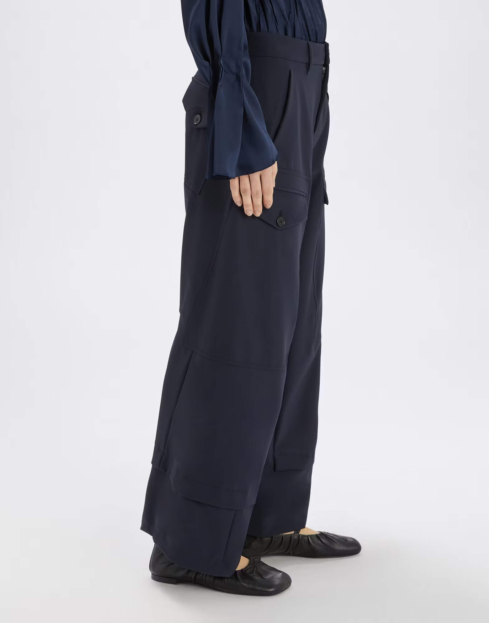 Широкие брюки-кюлоты с карманами Бренд High