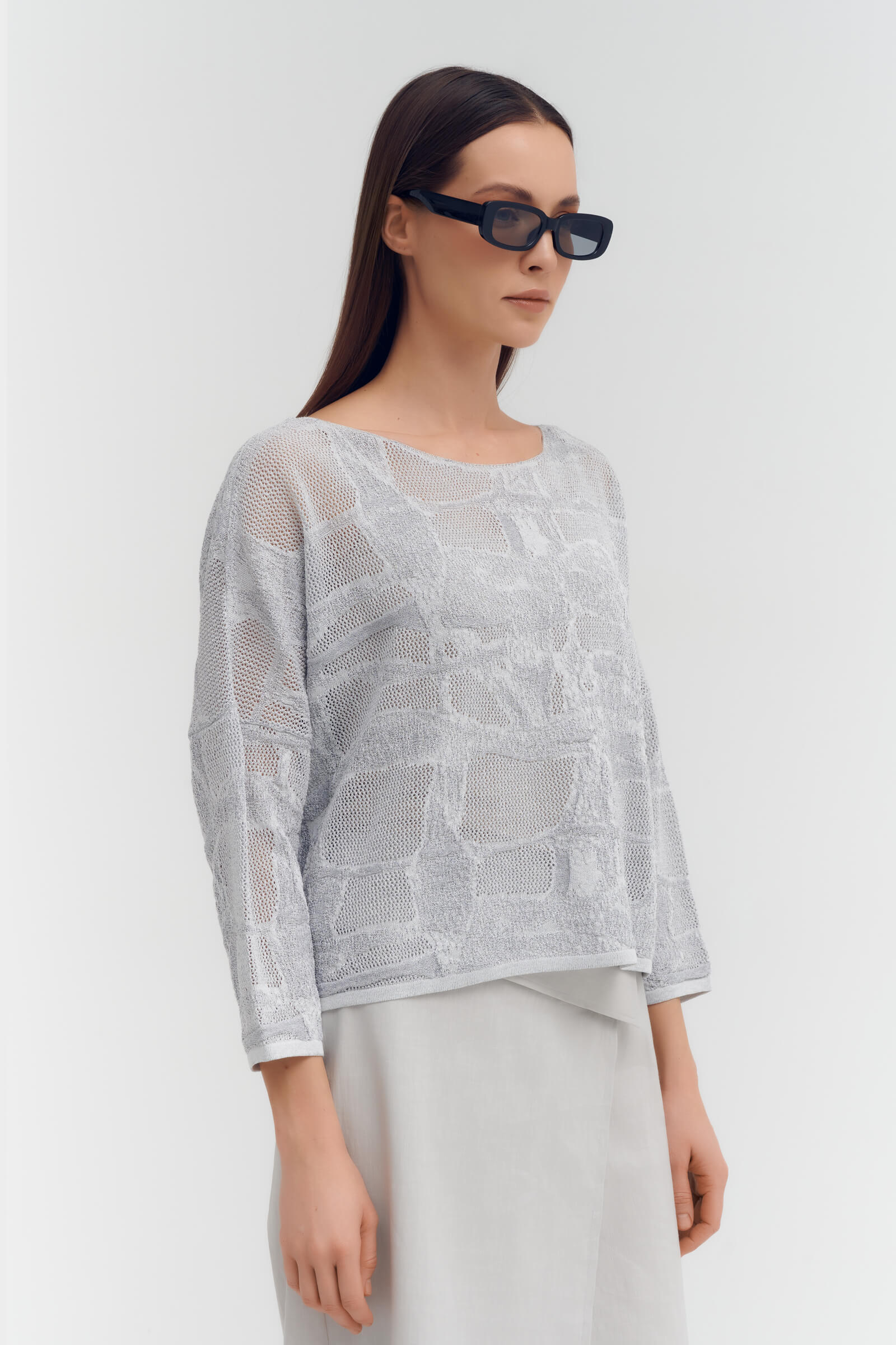 Джемпер с фактурным узором Бренд Sarah Pacini