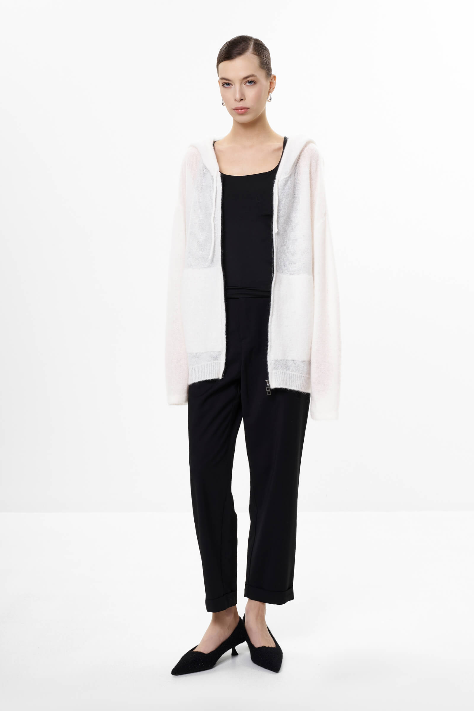 Кардиган на молнии из шерсти и мохера Бренд Sarah Pacini