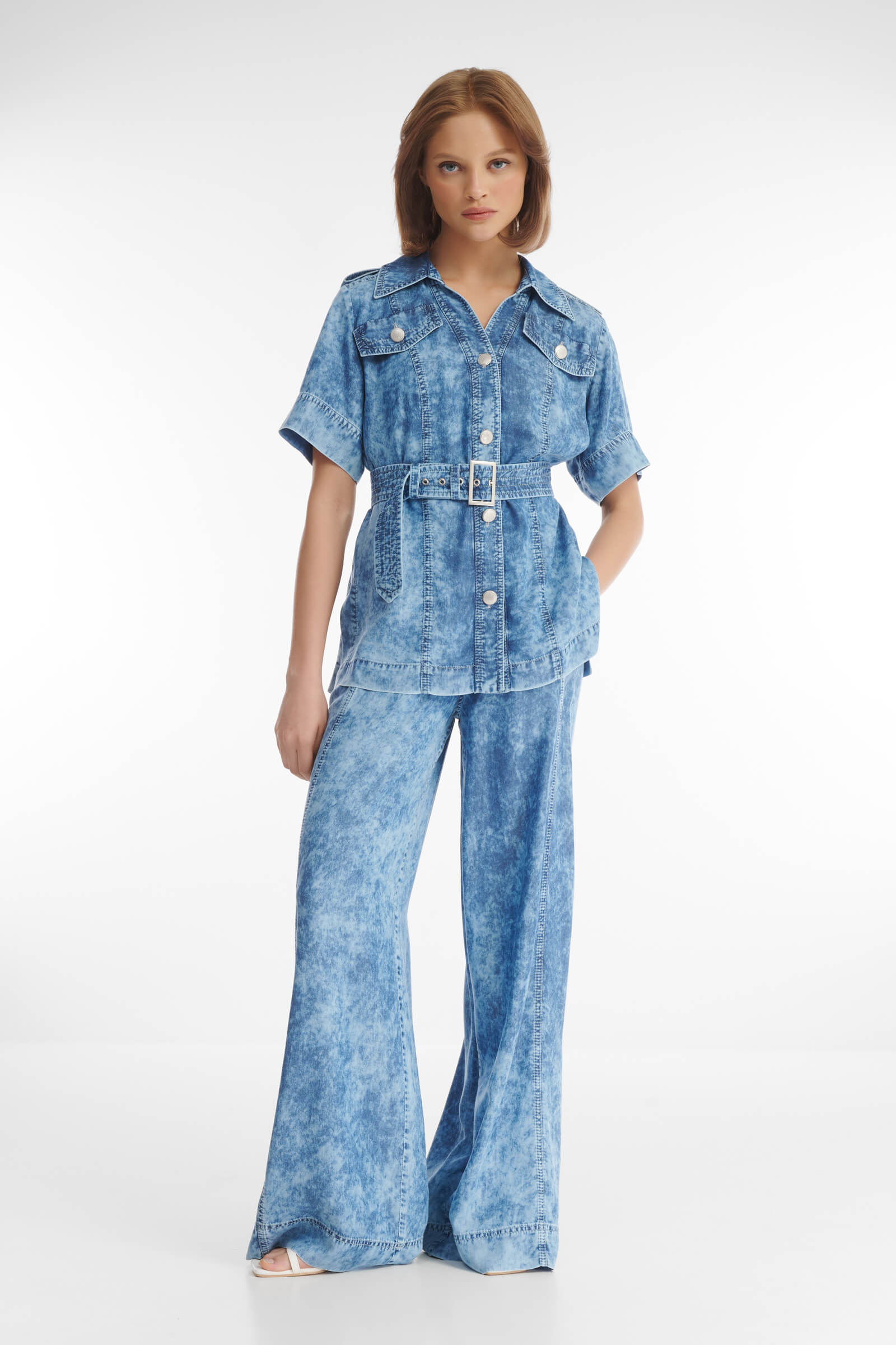 Рубашка сафари с принтом тай-дай Бренд Caterina Leman