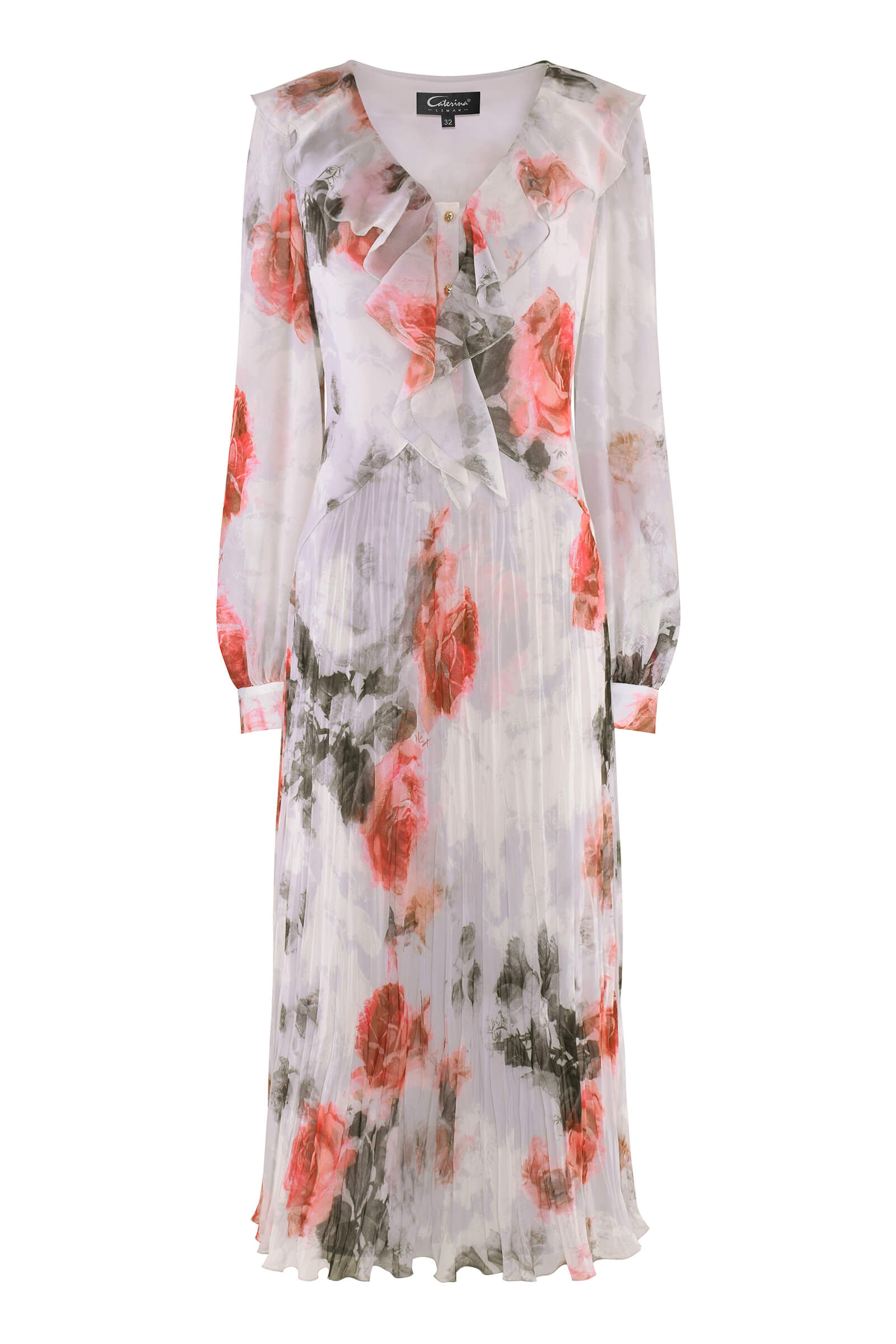 Платье с воланами и цветочным принтом Бренд Caterina Leman