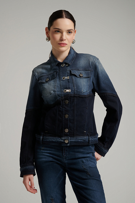 Куртка из комбинированного денима Бренд High