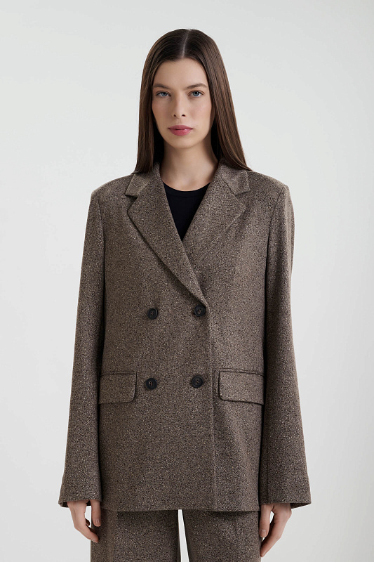 Двубортный пиджак из смесовой вискозы Бренд MM