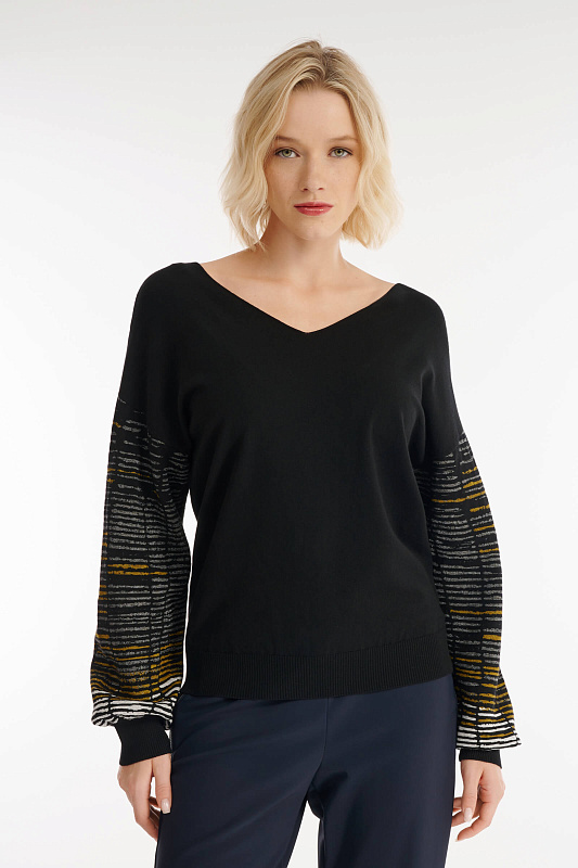 Пуловер с рукавами-фонариками Бренд Sarah Pacini