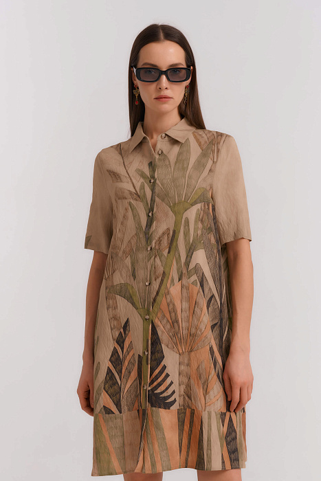 Платье-рубашка с растительным принтом Бренд Diana Gallesi