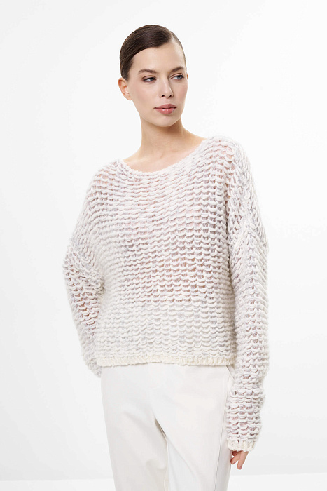 Фактурный джемпер из шерсти и мохера Бренд Sarah Pacini