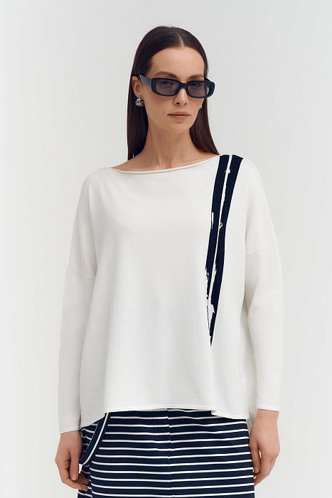 Джемпер с абстрактным узором Бренд Sarah Pacini