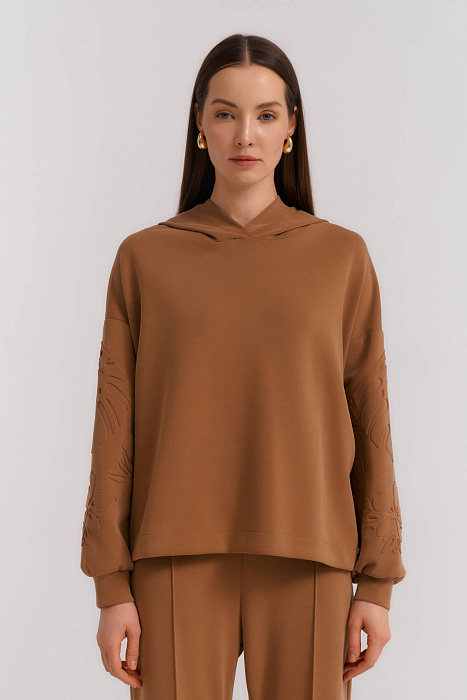 Толстовка с капюшоном и фактурным рисунком Бренд Diana Gallesi