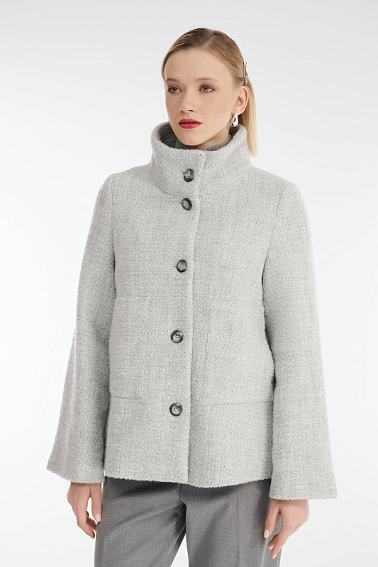 Короткое шерстяное пальто на пуговицах Бренд Diana Gallesi