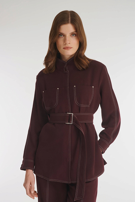 Рубашка с контрастной строчкой Бренд Caterina Leman