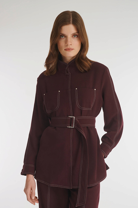 Рубашка с контрастной строчкой Бренд Caterina Leman