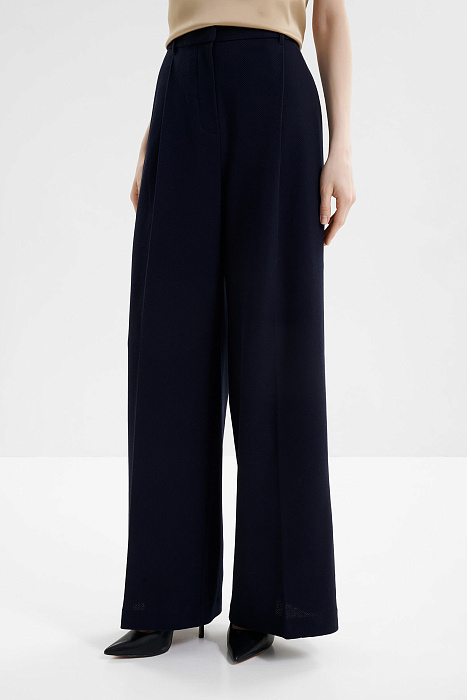 Хлопковые брюки-палаццо со стрелками Бренд MM