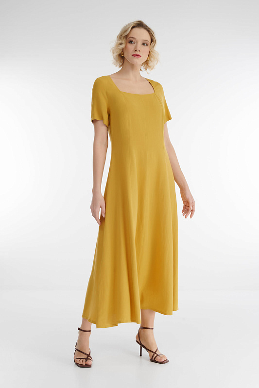 Платье расклешенного кроя из шелковистой вискозы Бренд Diana Gallesi