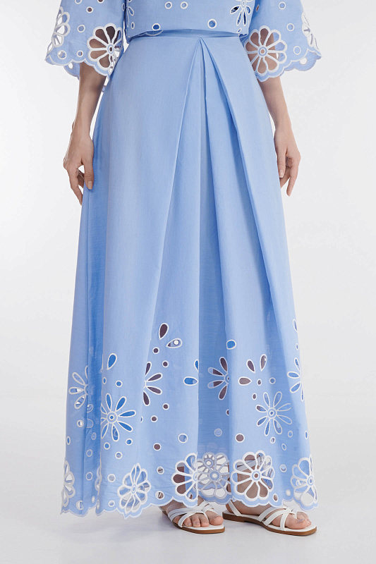 Хлопковая длинная юбка с цветочным узором Бренд Milva Mi