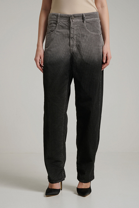 Брюки из микровельвета с градиентом Бренд High