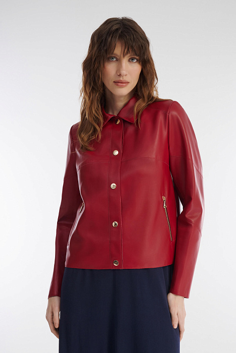 Укороченная куртка из натуральной кожи Бренд Caterina Leman