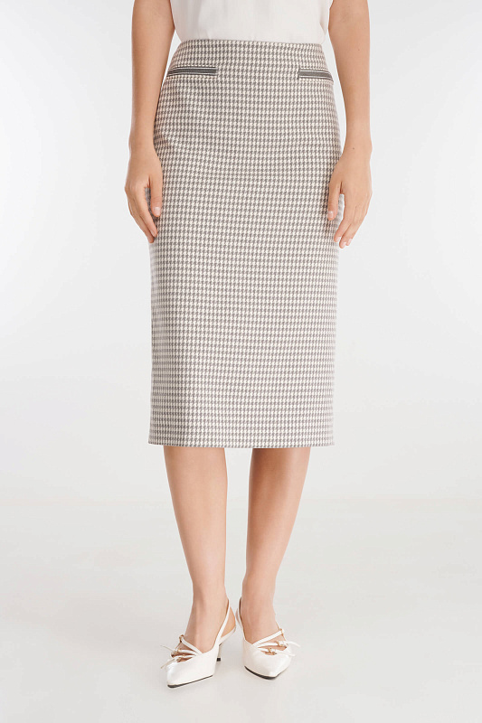 Юбка-карандаш с принтом пье-де-пуль Бренд Caterina Leman