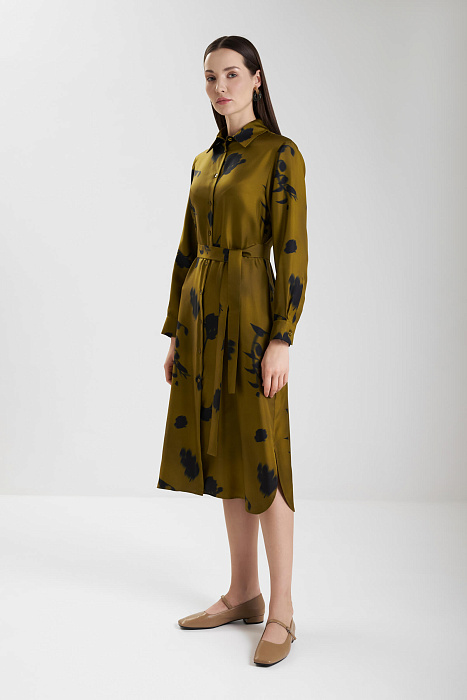 Платье-рубашка из 100% шелка Бренд MM