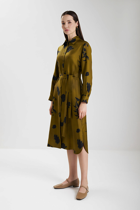 Платье-рубашка из 100% шелка Бренд MM