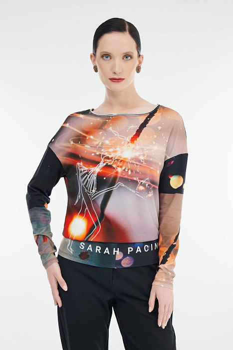Лонгслив с вырезом-лодочкой Бренд Sarah Pacini