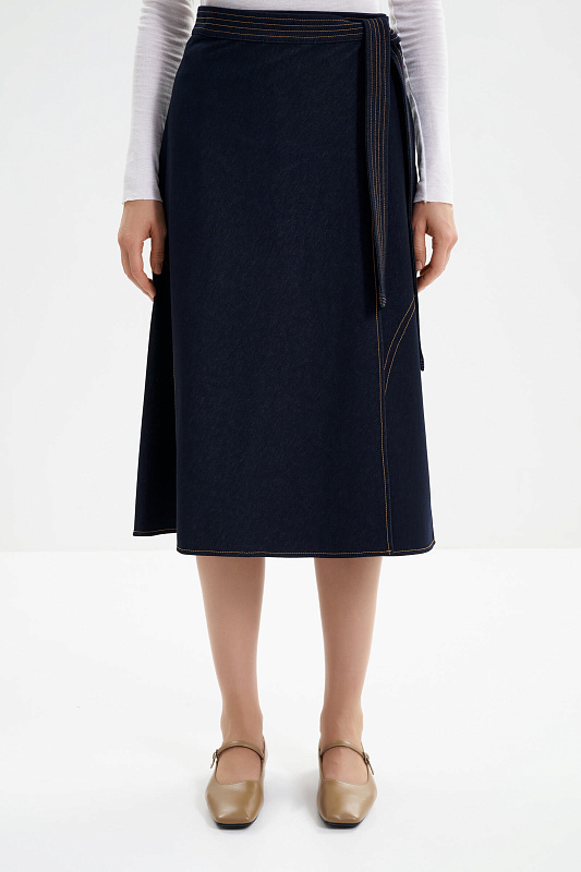 Джинсовая юбка на запах Бренд MM