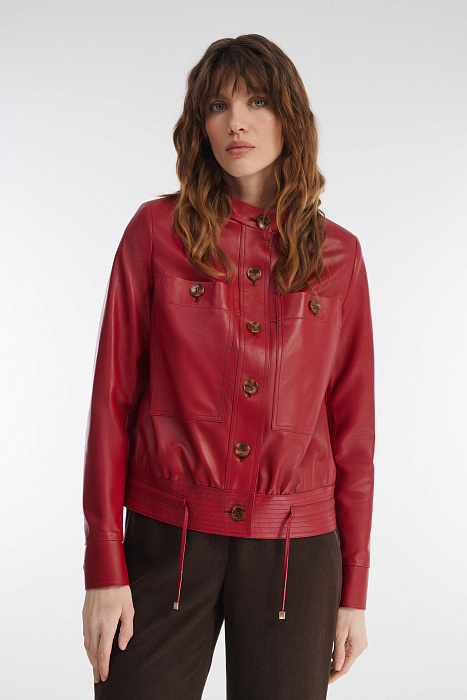Укороченная куртка из натуральной кожи Бренд Caterina Leman