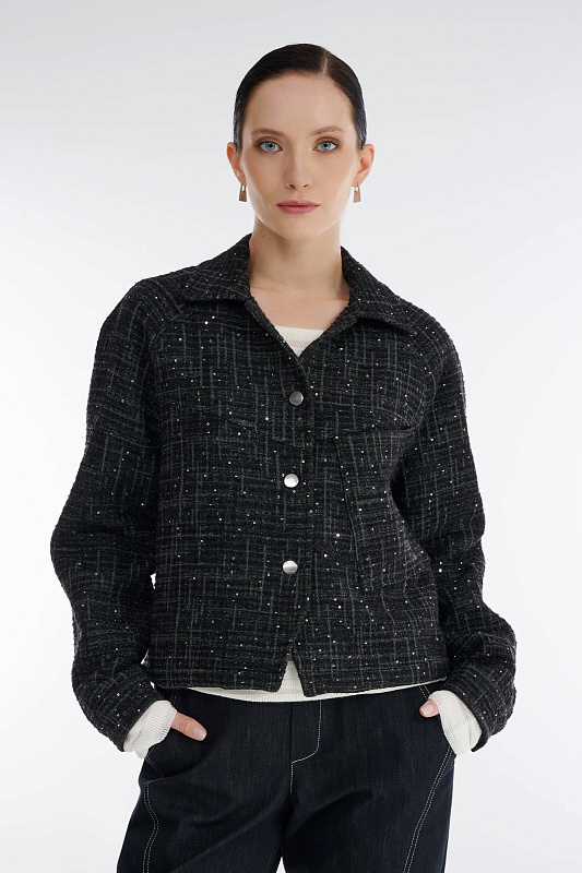 Трикотажный жакет с пайетками Бренд Sarah Pacini