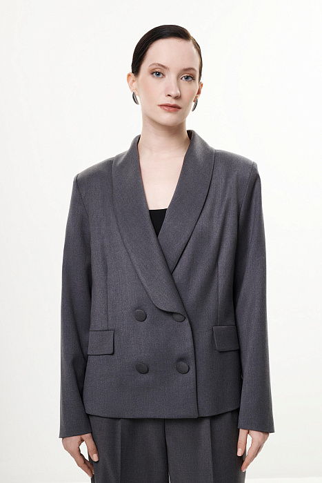 Двубортный пиджак с шалевым воротником Бренд Milva Mi