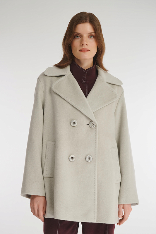 Пальто из шерсти и шелка Бренд Caterina Leman